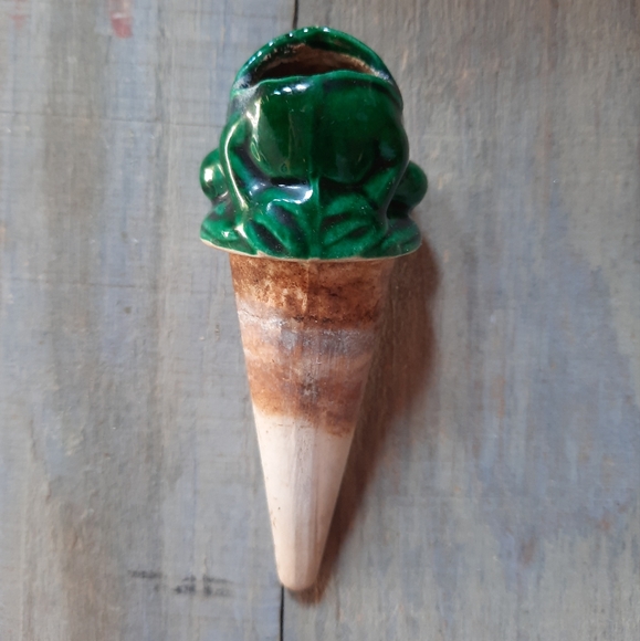 Vintage Frog Clay Pottery Watering Plant Feeder Spike - Picture 2 of 16